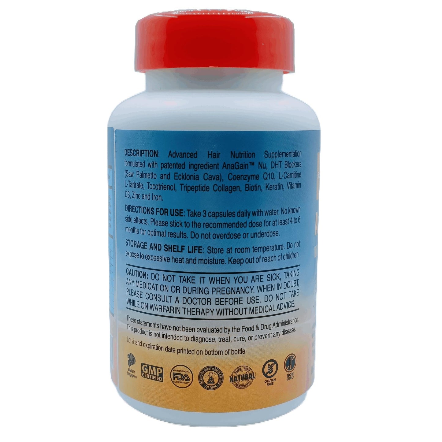 REGENSIFY Redensifying Hair Nutrition - Hair Regrowth Supplement with AnaGain Nu, Saw Palmetto, Ecklonia Cava, Coenyzme Q10, Tocotrienol, L-Carnitine | DHT Blocker | Reduce hairfall for Men & Women