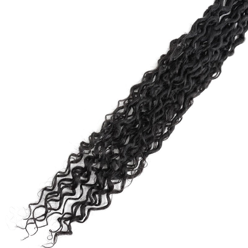 LMZIM 24 inch Goddess Locs Crochet Hair 8 Packs Faux Locs Crochet Hair for Black Women Pre Looped River Locs Crochet Hair with Curly Ends #2