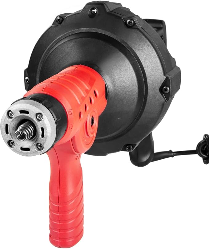 XtremepowerUS Handheld Portable Auto Feed Snake Drain Auger Corded Operated Unclog Sink Clog Pipe Cleaner Plumbing Power Tube 25' ft Cable