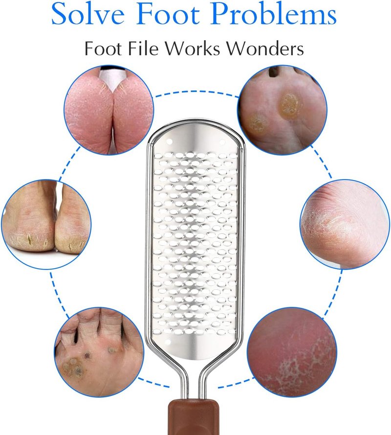 Professional Pedicure Foot File - Stainless Steel Detachable Scrubber for Hard Skin | Ideal for Wet & Dry Feet