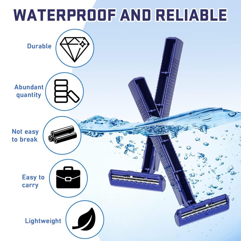 Twin Blade Razors for Men - Stainless Steel Disposable Shavers | Bulk Pack of 150 for Travel & Bathing