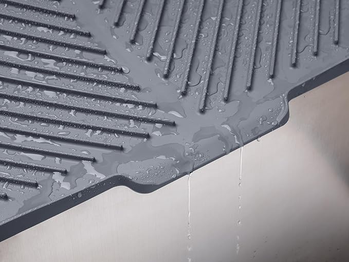 WeatherTech DishMat Drain- 16" x 18" Drip Dry Hand-Washed Dish Drying Mat, Slate