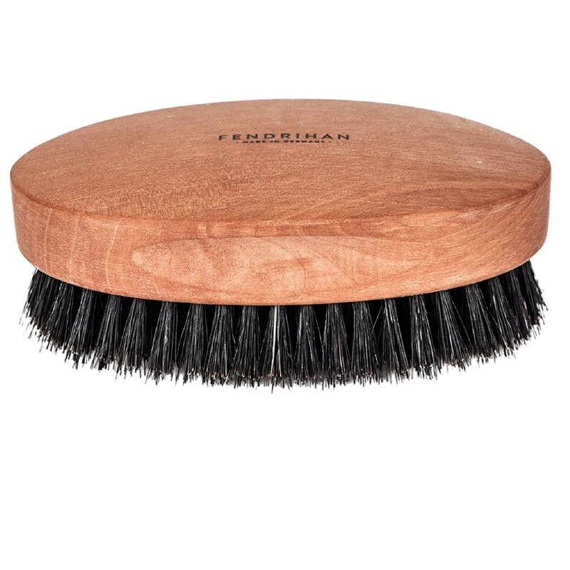 Fendrihan Genuine Boar Bristle Military Hair Brush - Medium Stiff Bristles | Pear Wood Handle, Made in Germany