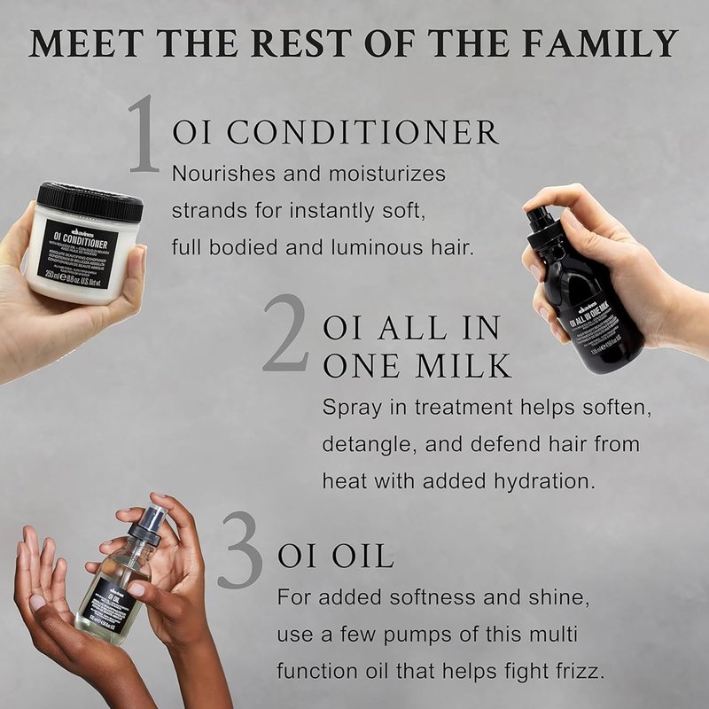 Davines OI Liquid Luster, Weightless Hair Treatment for Instant Glass-Like Shine - Softens, Detangles & Polishes Hair in Seconds with Roucou Oil - Rinse-Out Glossing Fluid, 10.14 Fl Oz