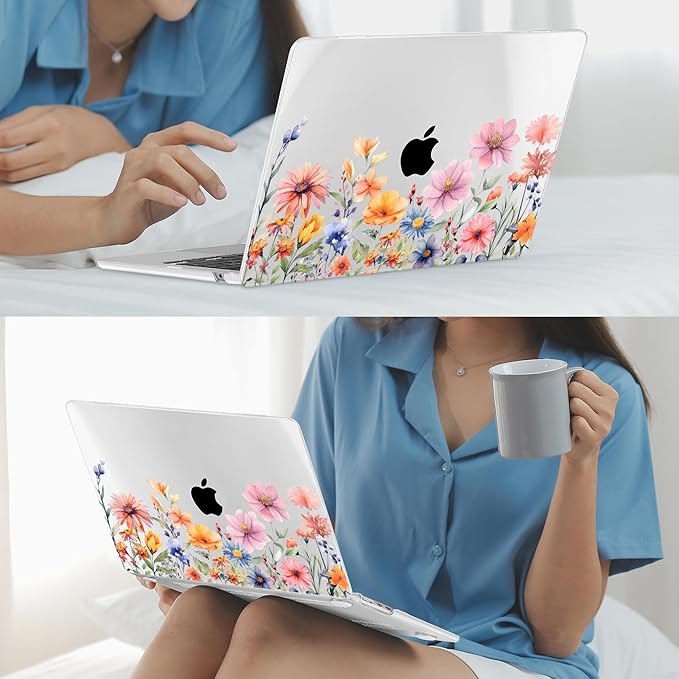 Mektron for 2026 MacBook Air 13-inch M5 Laptop Case A3449 with 13.6-inch Liquid Retina Display Fits 2025 A3240 M4 2024 A3113 M3 2023 A2681 M2 Printed Hard Shell for MacBook Air 13.6", Floral P165
