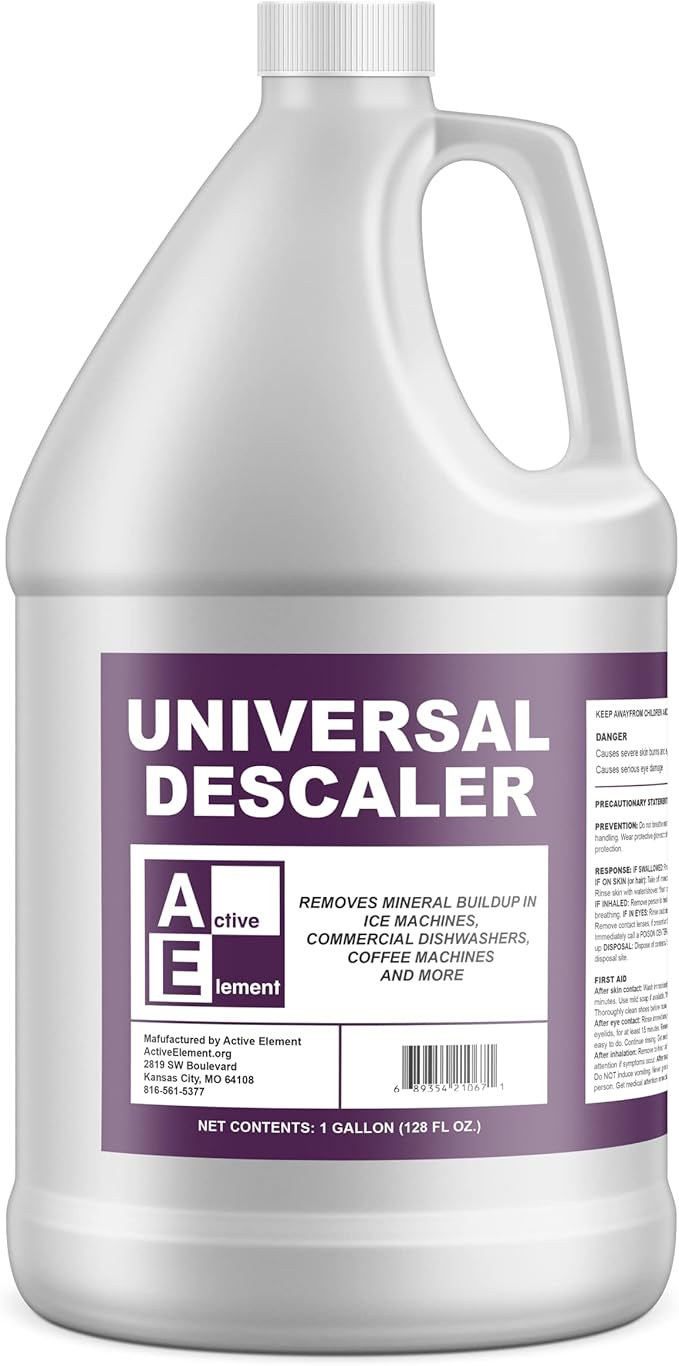 Universal Descaler - 2 Gallon - Commercial Grade Delimer for Dishwasher - Ice Machine Cleaner and Coffee Pot Descaler - Steam Tables - Hand Descaling
