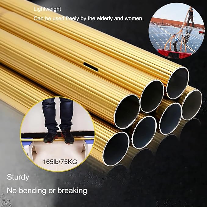 Water Fed Pole Kit with Telescopic Brush 14m/46FT Window Cleaning Pole for Home and Commercial Use Includes Car Wash Brush and 20m Water Supply Hose Ideal for Solar Panel