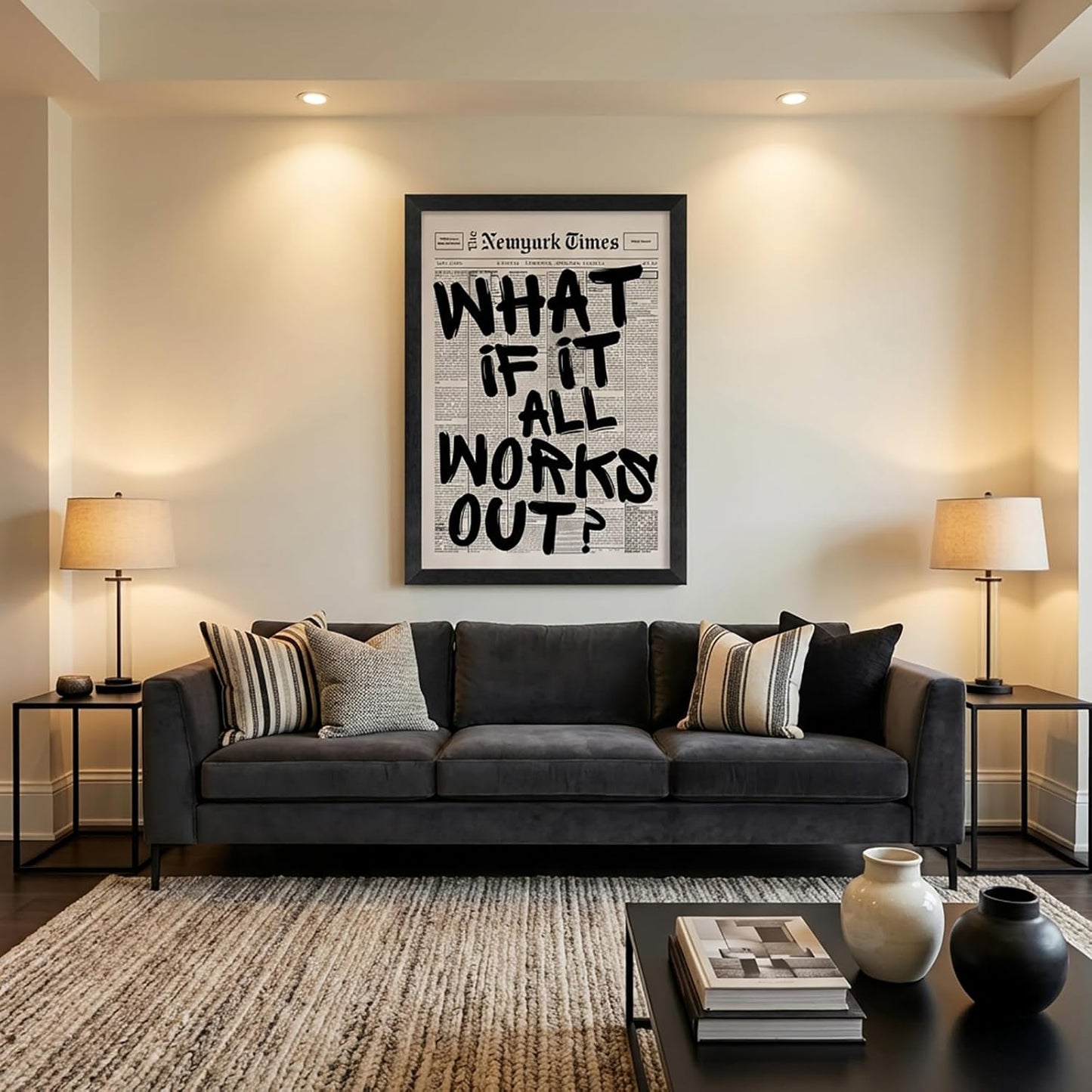 Skiennix 8X10 Inch Black Frame - Motivational Canvas Wall Art | Inspirational Quote Print for Home & Office