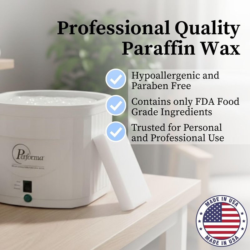 Performa Paraffin Wax Refill, Unscented 1 Pound Blocks, Case of 6, Medical Grade Wax for Hands & Feet, Quick-Melting Formula for Paraffin Bath, Clean & Skin-Safe Spa Refill