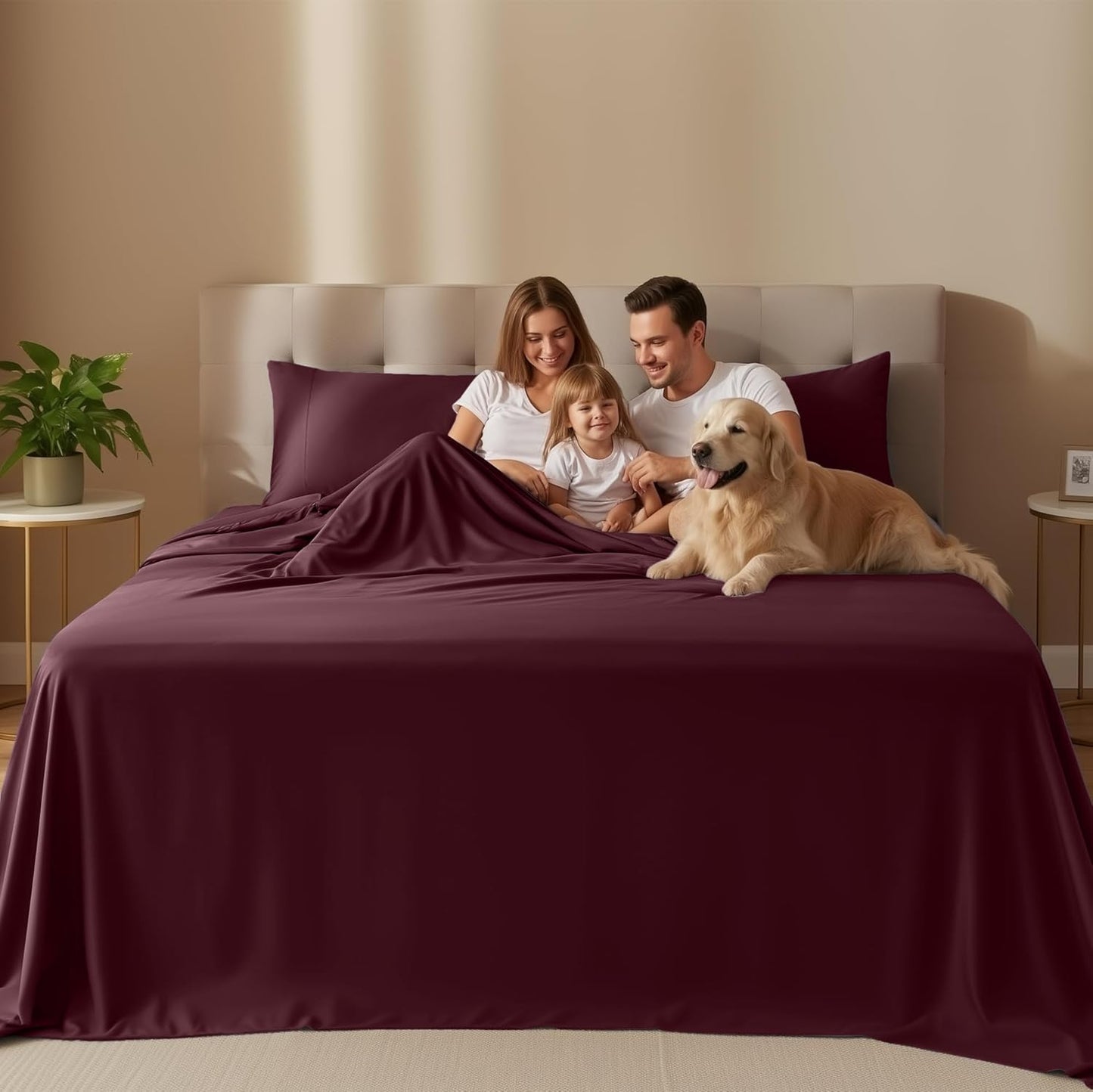 Utopia Bedding Queen Size Sheet Set - Soft & Breathable 4-Piece Microfiber Bed Sheets | Oeko-Tex Burgundy