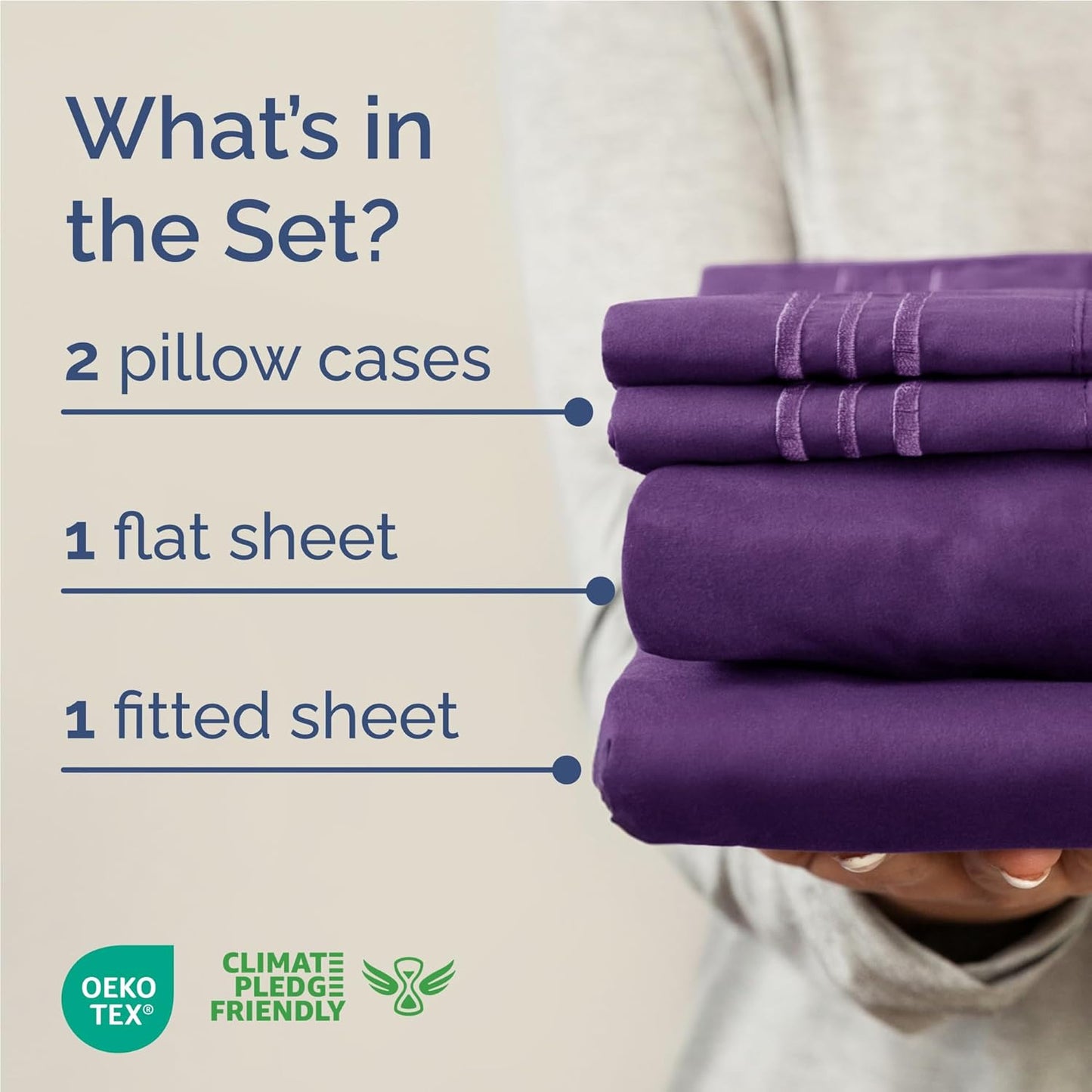 Skiennix Full Size 4-Piece Sheet Set - Ultra-Soft Cooling Bed Sheets | Hotel Luxury Bedding - Deep Pockets, Wrinkle-Free - Purple