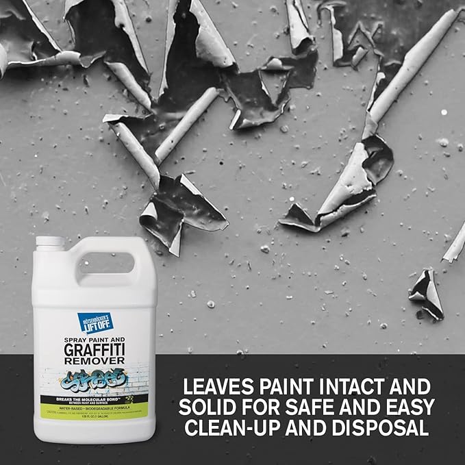 Motsenbocker's Lift Off 41201-4PK Spray Paint and Graffiti Remover – Removes Spray Paint, Acrylic, and Enamel – Safe for Wood, Metal, Concrete, Plastic – Water-Based Formula – 1 Gallon (Pack of 4)