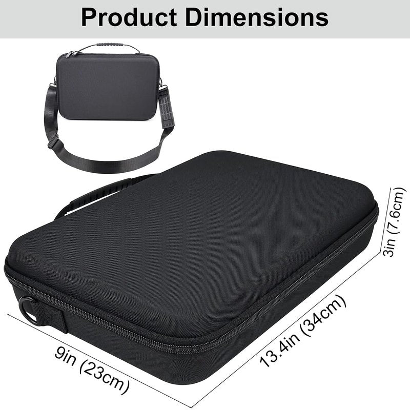 Hard Travel Barber Case - Large Clipper Storage Organizer with Adjustable Shoulder Strap | Black