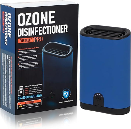 Uni-gifts Portable Ozone Generator Air Purifier – 5000mAh Rechargeable Battery Operated Odor Eliminator for Home Car Hotel Rooms Bathroom Kitchen Pets Shoes Smoke & Dust
