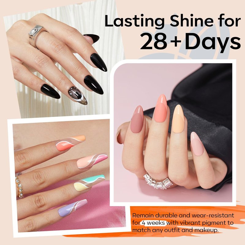 Modelones Gel Nail Polish Set - 32 PCS with 28 Colors, No Wipe Base Coat & Top Coats | Salon Quality Nail Art at Home