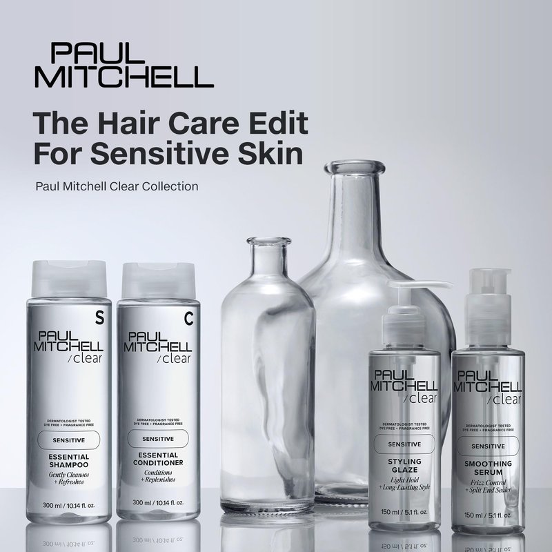 Paul Mitchell Clear Smoothing Serum, Blowout Primer, Fragrance Free, For Sensitive Scalp + Skin, 0.85 fl oz
