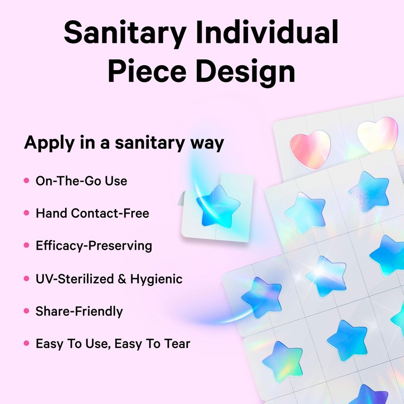 Sosky Hologram Pimple Patches for Face, Hydrocolloid Acne Patches with Salicylic Acid, Cute Star Zit Stickers,Colorful Blemish Covers,144 Count Pink Star Heart Moon Cloud Butterfly Flower