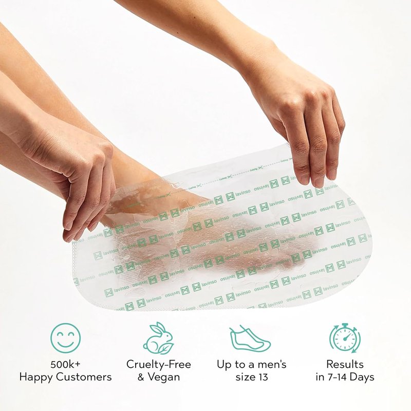 Lavinso Foot Peel Mask - Exfoliating Treatment for Dry, Cracked Feet | 2-Pack Peeling Mask for Soft, Smooth Skin