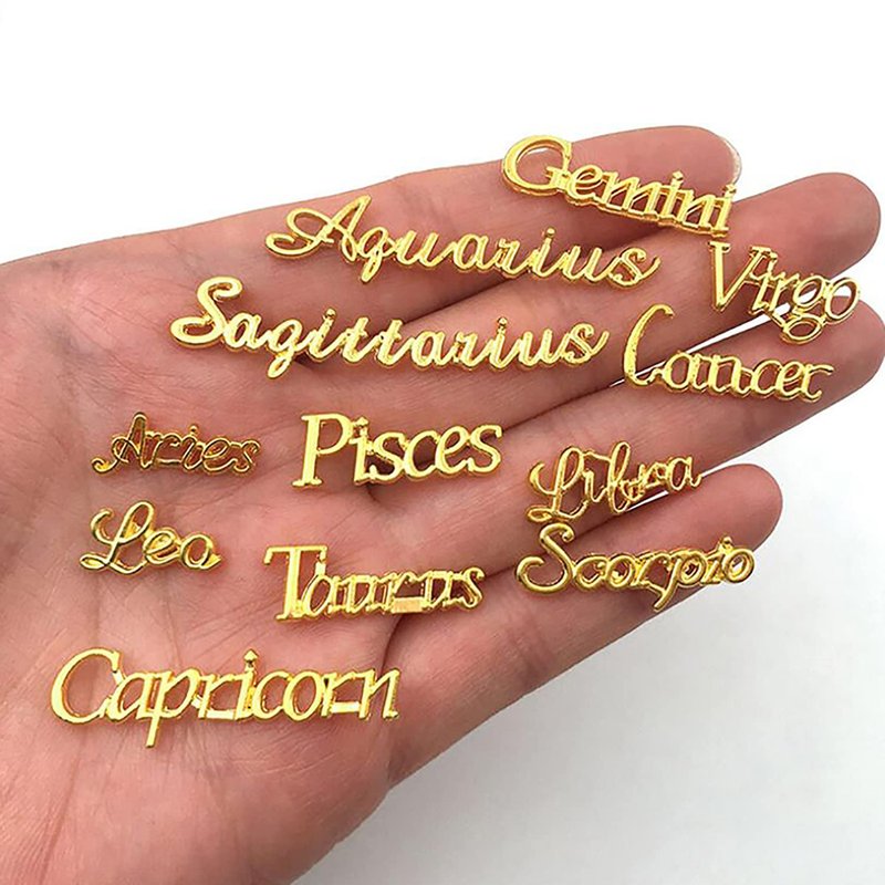 DANNEASY 36pcs Zodiac Nail Charms Dangle Nail Letter Charms Nail Rhinestones Alloy Nail Jewels 3D Nail Art Charms Virgo Leo Aries Taurus Gemini Capricorn Nail Decoration Jewelry for Acrylic Nails