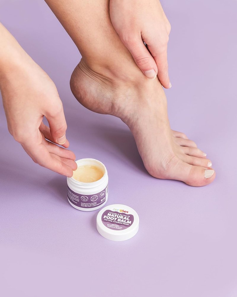 Moisturizing Heel Socks with Natural Hydrating Foot Balm Bundle | Fuzzy Pink Home Pedicure Gift Set