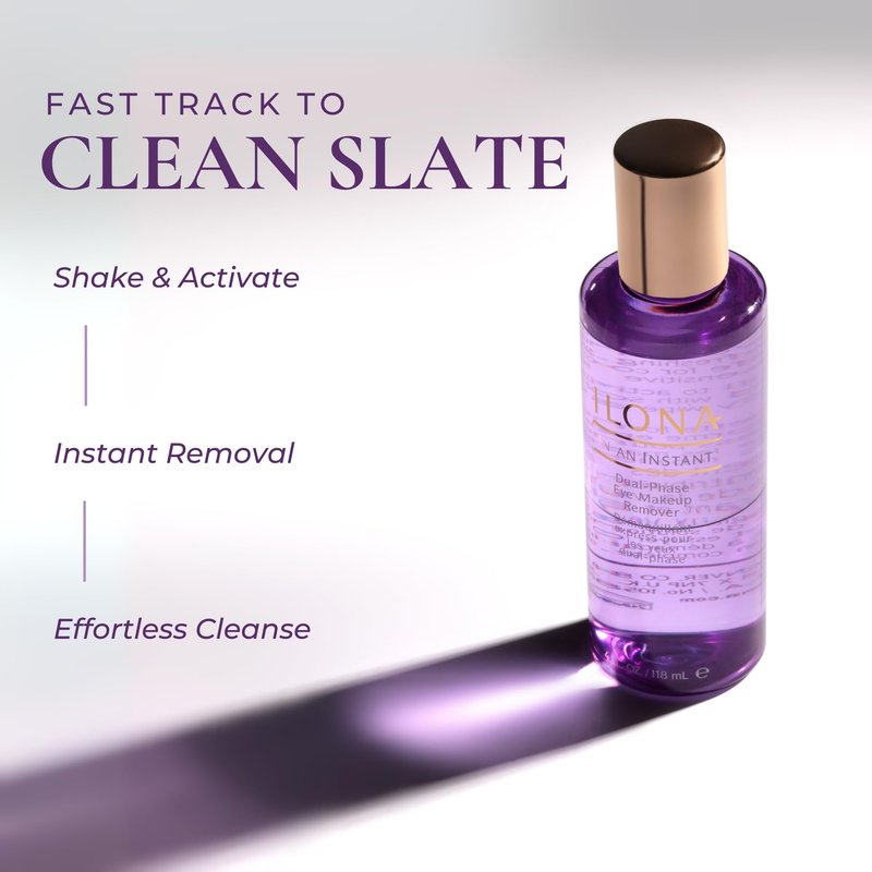 ILONA In an Instant Eye Makeup Remover | Melts Away Waterproof Mascara, Liner & Long-Wear Makeup | Oil-Free, Gentle for Sensitive Eyes | 4.0 oz
