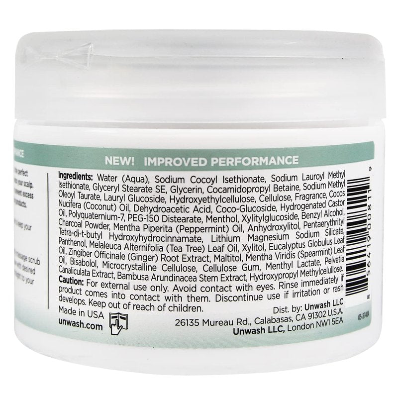 Unwash Charcoal Detox Scalp Scrub - Detoxify, Exfoliate, & Rebalance Hair & Scalp, Removes Build-Up, For Dry, Itchy Scalps Paraben Free, 8.82 oz