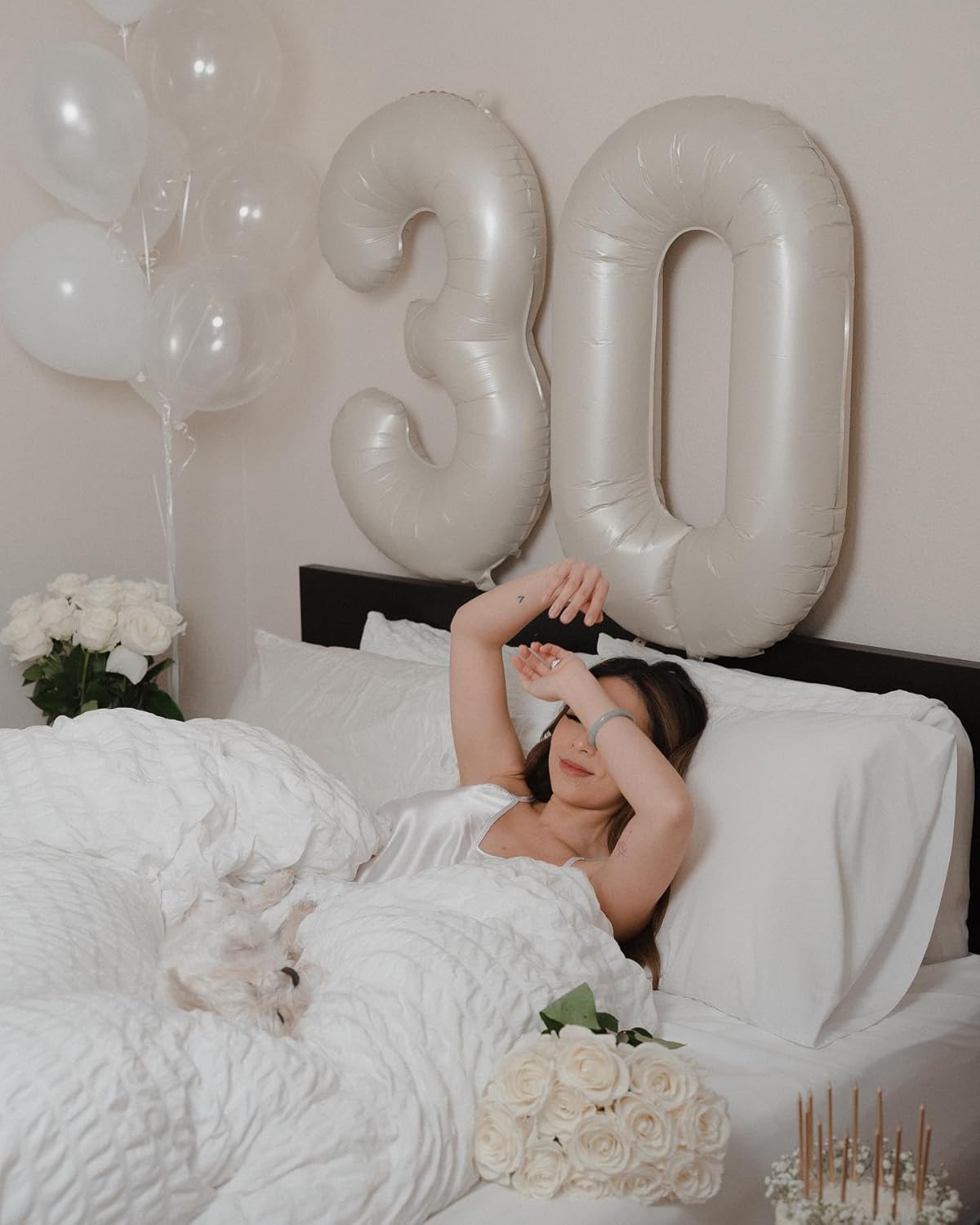 Regine Switzerland Cream Number Balloon - 40 Inch Birthday Decoration for Men & Women