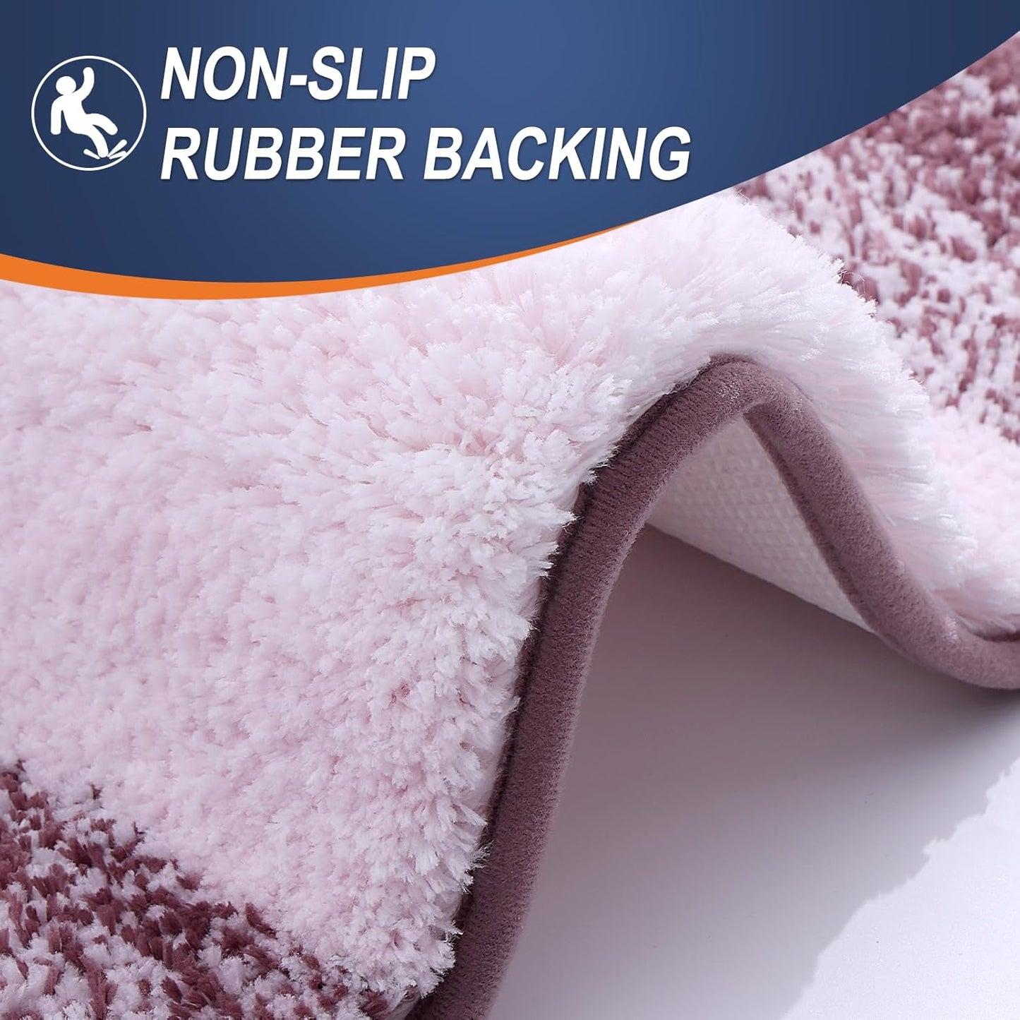 OLANLY Bathroom Runner Rug - Extra Soft Microfiber Mat | Quick Dry, Washable, 47x20, Mauve