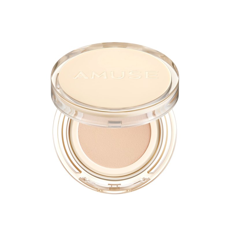 AMUSE SEOUL Dew Jelly Vegan Cushion Foundation (03 HONEY) - Full Coverage, Dewy Glow Finish, Lightweight, Long Lasting, Firming Texture, All Skin Types, Vegan, Korean Makeup