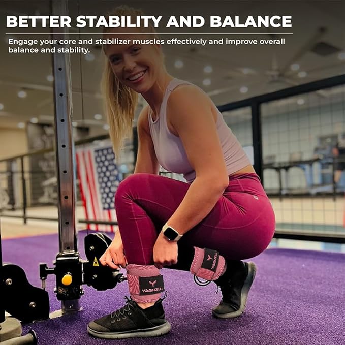 YAGHZU Ankle Straps for Cable Machines Women, Glute Kickback Cable Machine Attachments, Gym Ankle Cuffs, Wrist Cuffs for Workout, Leg Training Accessory, Fitness Gear for Home or Gym