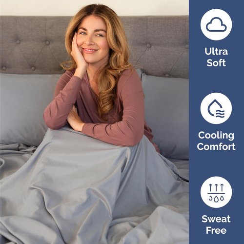 Hotel Luxury Twin Size 3-Piece Sheet Set by [Brand Name] - Comfy, Breathable & Cooling - Deep Pockets, Soft & Wrinkle-Free - Oeko-Tex Certified, Steel Blue