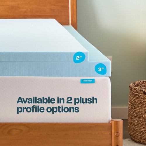 Linenspa Memory Foam Mattress Topper, California King Size - 2 Inch Gel Infused Memory Foam - Plush Feel - Cooling and Pressure Relieving - CertiPUR Certified