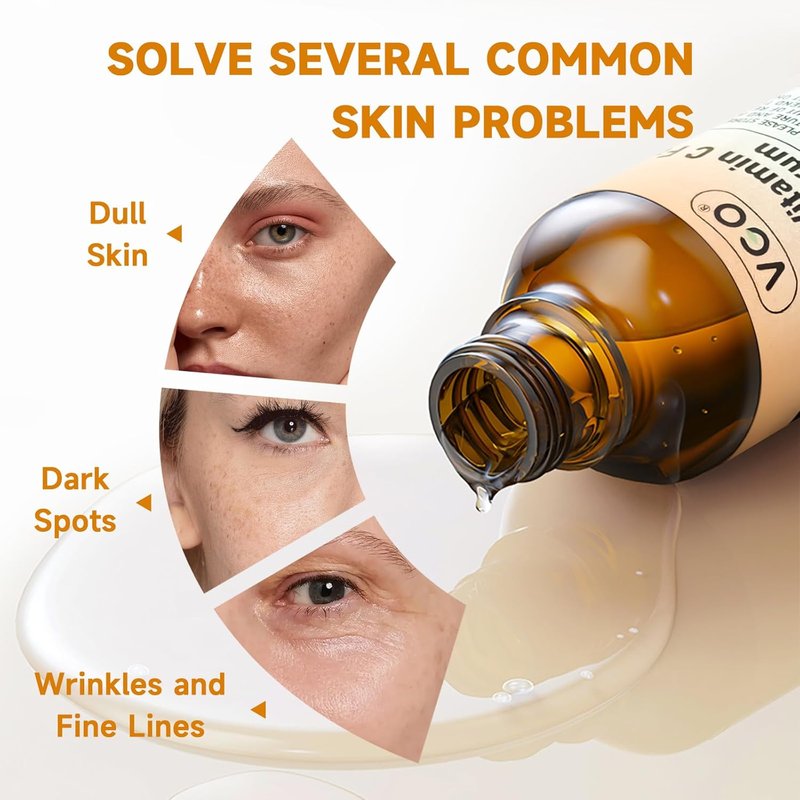 Vitamin C Serum for Face - Anti-Aging Hydration with Hyaluronic Acid & Vitamin E | 2.02oz / 60ml
