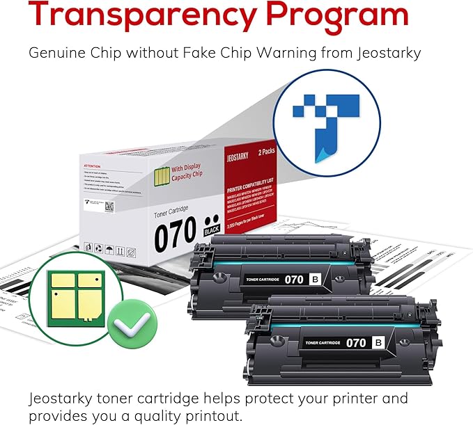 Jeostarky Compatible for Canon 070 Black Toner Cartridge Replacement for Canon 070h CRG070 Toner for Canon ImageCLASS MF465dw MF462dw MF460dw LBP246dw LBP247dw LBP243dw LBP240dw Laser Printer 2 Pack