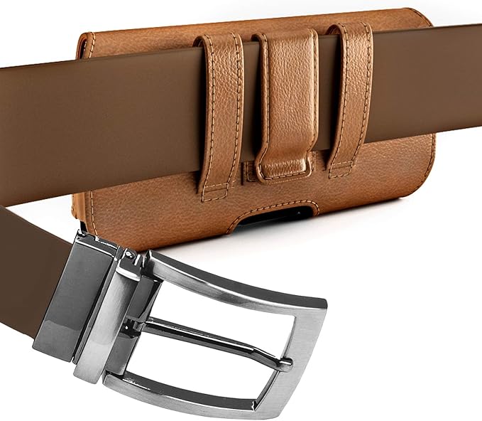 DeBin Holster for Samsung Galaxy Ultra Models s26 s25 s24 s23 s22 s21, Note 20, A13, A32, A02s A03s, A12 A11 A71 A13 Cell Phone Belt Holder Clip Case Pouch Cover (Fits Protective Case on) Brown