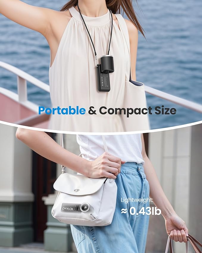 Gaiatop Portable Handheld Turbo Fan, 15 Hrs Cooling, 180° Foldable 4-in-1 Hand Held Fans, 6-Speed (1-100) Personal Mini Handheld Fans, Small Portable Fan for Travel, Working, Outdoor Women Gifts Black