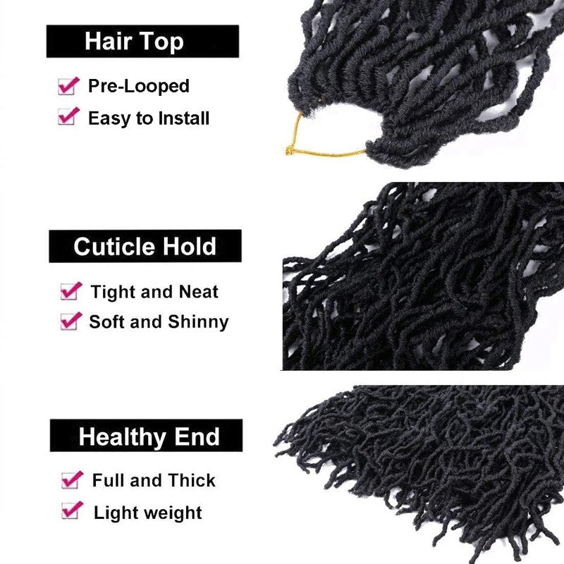 8 Packs Soft Locs Crochet Hair Pre Looped 24 Inch Faux Locs Crochet Braids for Butterfly Locs Synthetic Hair For Black Women (1B, 24 Inch (Pack of 8))