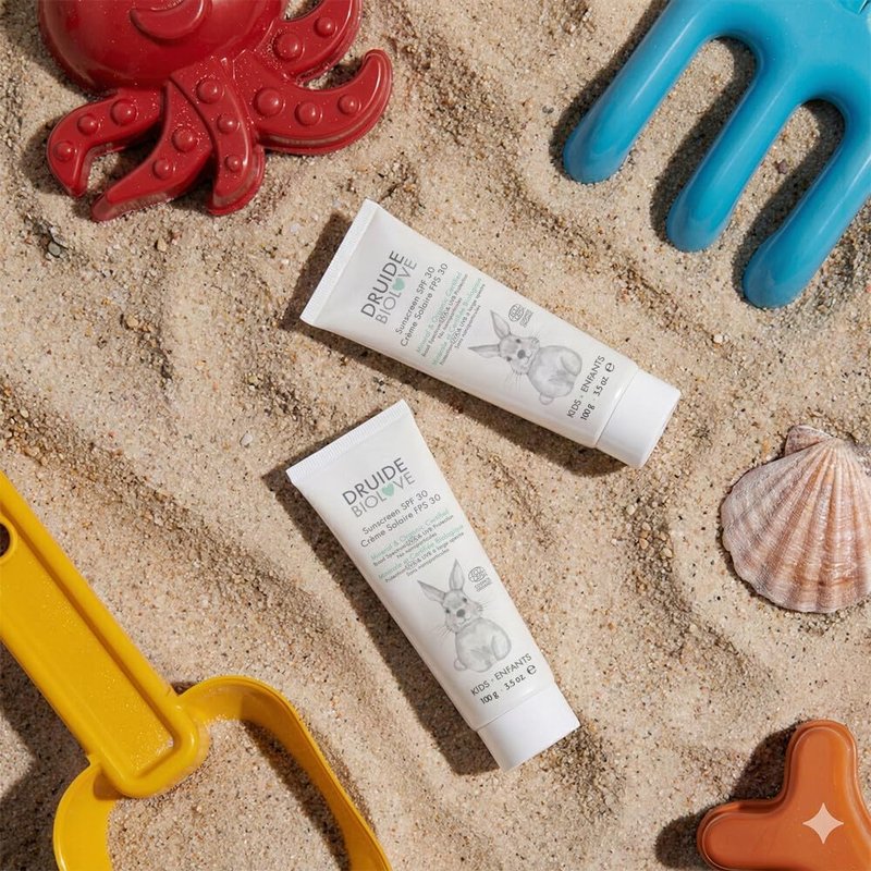 Organic Baby Sunscreen SPF 30 - Kid-Safe, Reef-Friendly Zinc Formula | Travel Size 100g (3.5 oz) - Coconut & Vanilla Scent