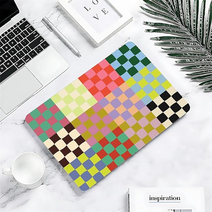COTAIL Compatible with MacBook Air 13.3 13.6 Inch Case 2022 2021 2020 2019 Plastic Hard Shell Case Cover,13.3 Pro(A1706/A1708/A1989/A2159/A2289/A2338), Colorful Checker