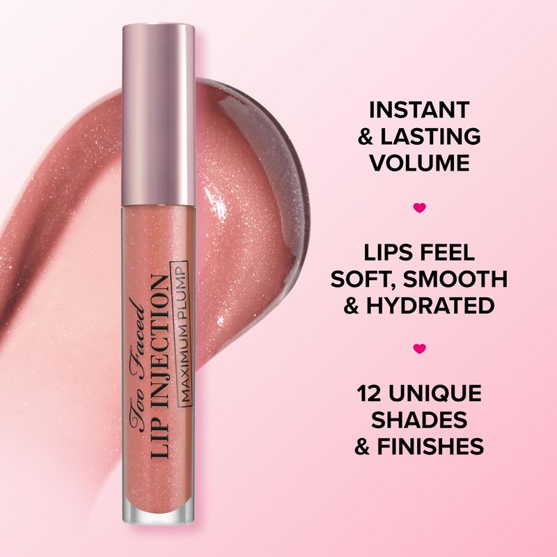 Too Faced Lip Injection Maximum Plump Extra Strength Lip Plumper Gloss | Hydrating, Volumizing, + Plumping, 0.14 Fl Oz, Yummy Bear