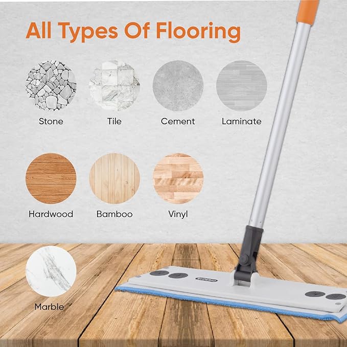 Superio Microfiber Mop Replacement Head, 16 inch Damp Mop Pad Refill for Miracle Mop Dusting and Spray Mop, attaches to Velcro mop(2 Pack)