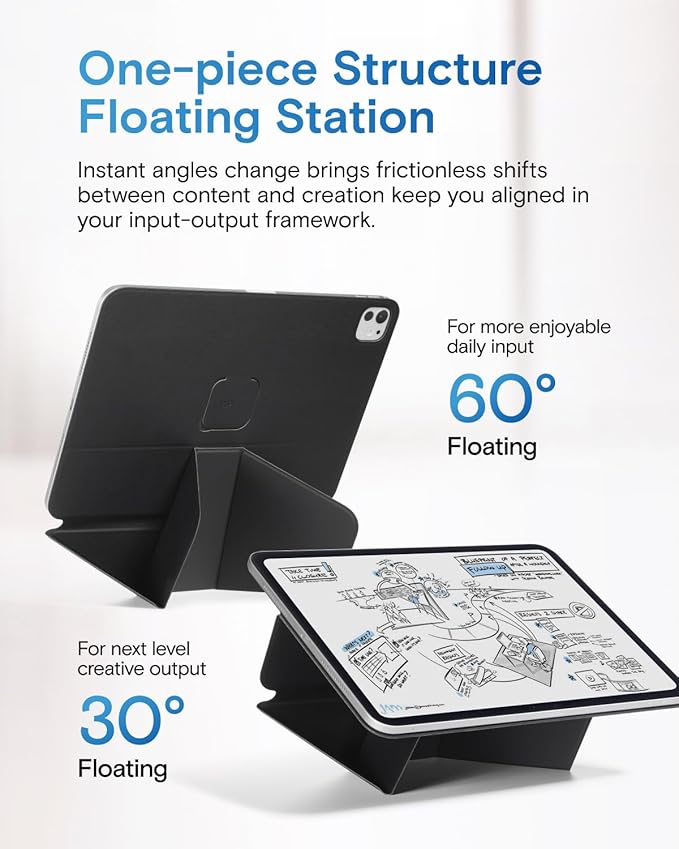 MOFT Dynamic Folio Case for iPad Pro 12.9" (6th 2022 | 5th 2021 | 4th 2020), Slim Magnetic Stand Case with 20+ Viewing Angles, Auto Wake/Sleep, Ultra Thin, Jet Black