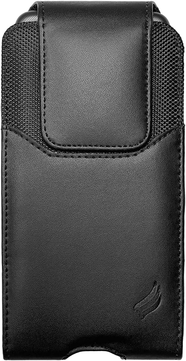 CELZEN Leather Cell Phone Holster for Boost Celero 5G, Motorola Moto G 5G, Moto G Power 2021/2022/2023/2024, TCL 30 40 50 60 XE, XL, Vertical Case Waist Carrying Pouch with Belt Clip/Loops, Black