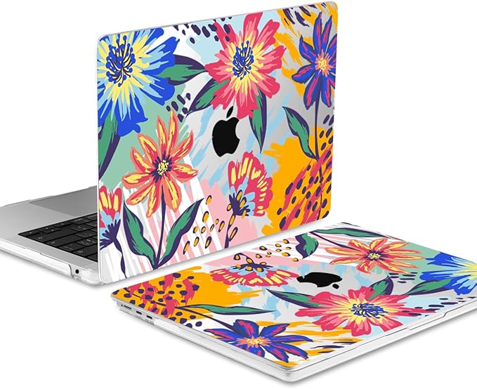 MEEgoodo Case for M5/M4/M3/M2 MacBook Air 13 inch 2026 2025 2024 2022, Fit Model A3449/A3240/A3113/A2681, Case Compatible with MacBook Air 13.6-inch, Art Painted Flowers
