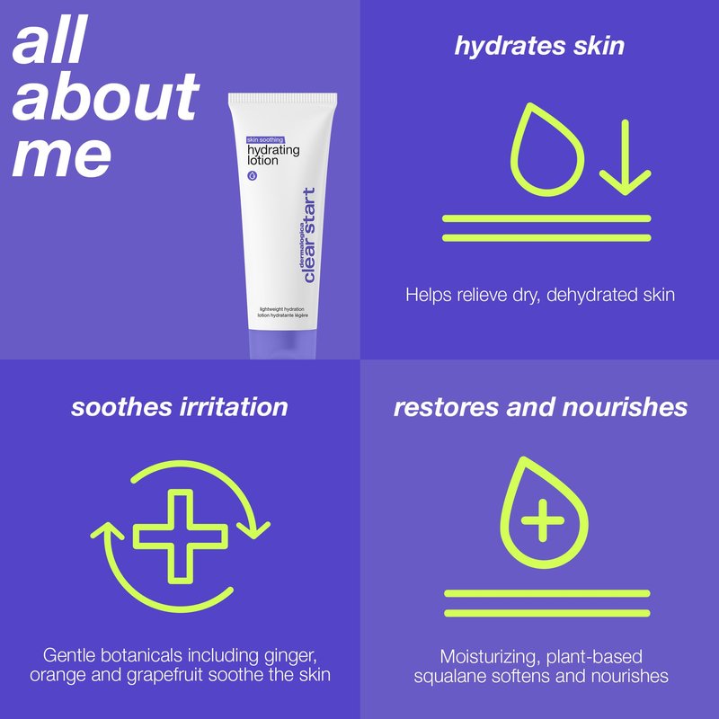 Dermalogica Clear Start Skin Soothing Hydrating Lotion, Lightweight Moisturizer for Dry + Sensitive Skin with Hyaluronic Acid and Squalane, Calms + Soothes