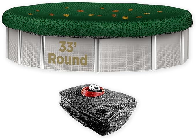Buffalo Blizzard 33 ft Round Pool Leaf Net | Mesh Pool Net Cover | Leaf Net for Above Ground Pool | Easily Remove Leaves and Debris from Your Winter Cover | 3 Ft of Overlap | Winch & Cable Included