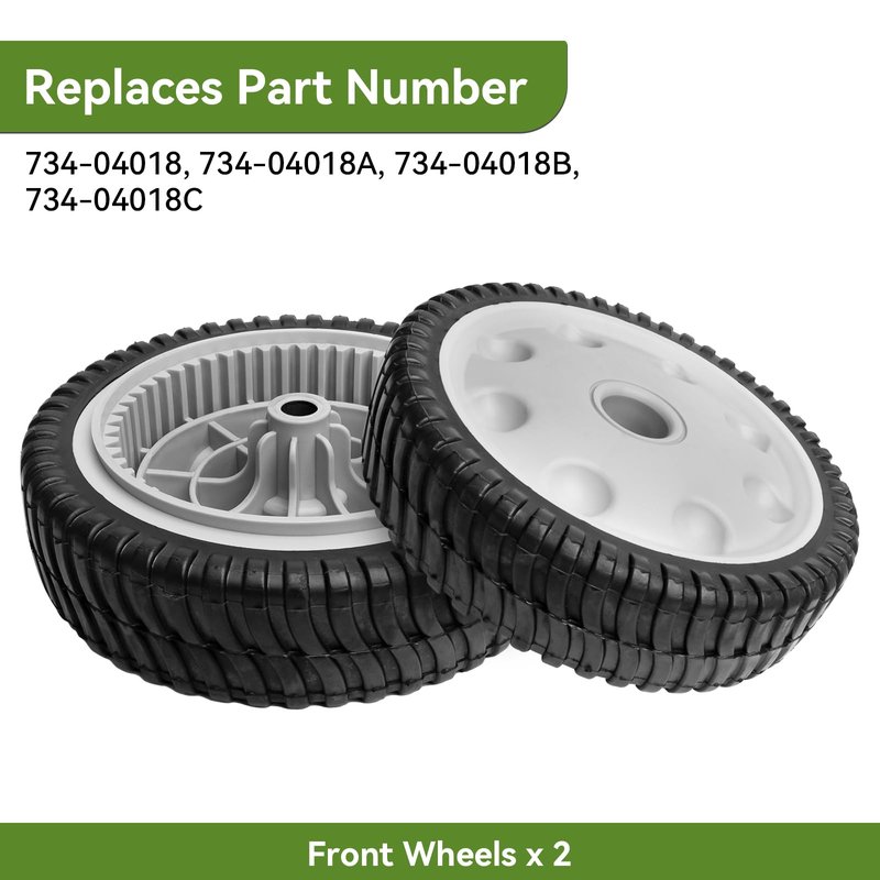 ranwin 734-04018 Front Drive Wheels Fit for Troy Bilt TB240 Mower - 8 Inch Wheels Tires for Troy Bilt Honda Tuff Cut 210 230 Craftsman Self Propelled Mower, Replace 734-04018A, 734-04018B, 2 Pack
