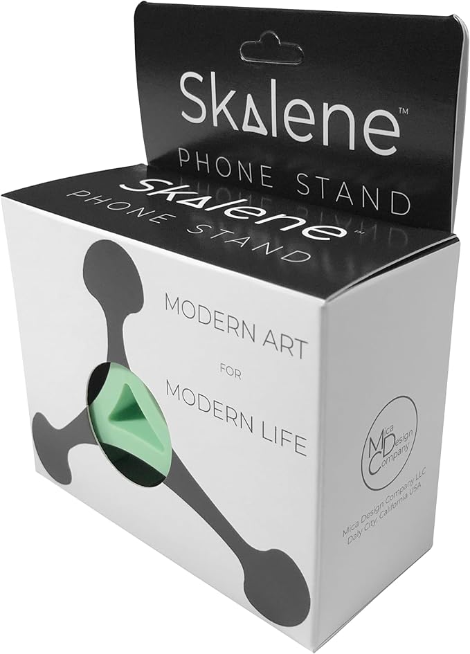 Mica Design Company Skalene Phone Stand - 100% Silicone Rubber, Adjustable Phone Holder, Prop, Rest - Desk, Office, Home, Kitchen Accessory (Mint Green)