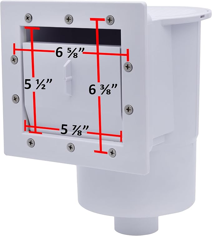 Rx Clear Heavy Duty Standard Complete Thru-Wall Skimmer Kit for Above-Ground Swimming Pool | Made of Non-Corrosive Abs Plastic | Chemical Resistant | White