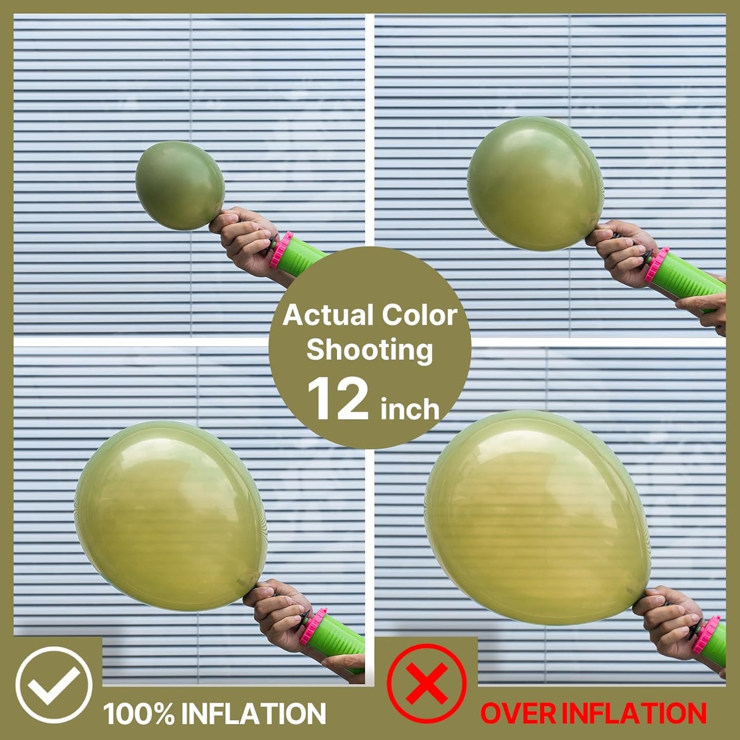 PartyWoo Sage Green Balloons - 50 Pcs Mini Matte Olive Green Latex for Weddings & Baby Showers